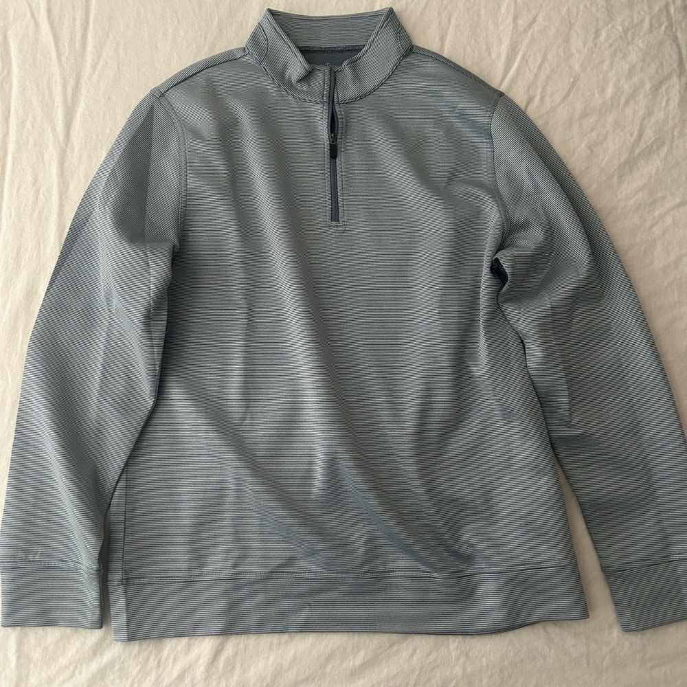 Hickey Freeman Men's Steel Blue Zip-Up Sweater